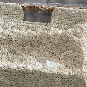 Vintage | Japanese Woven Straw Bag with Bamboo Handles